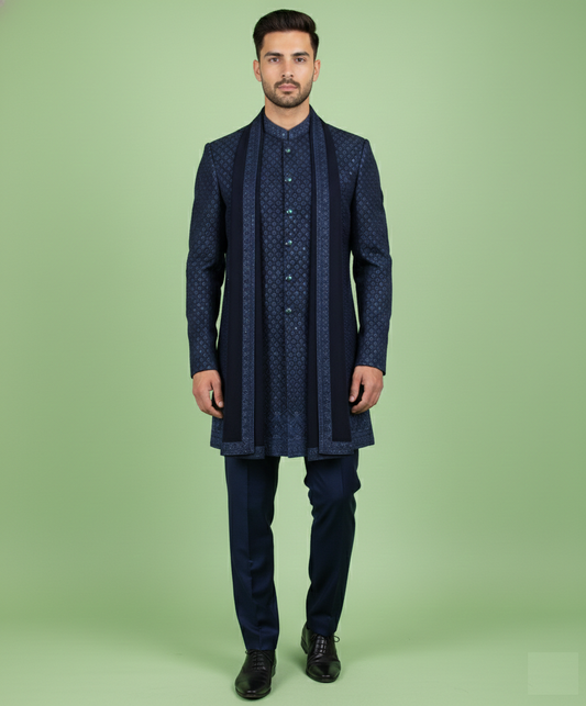 Navy Blue Colour Indo Western(ME-MINW_ARK 11173)