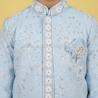 Sky Blue Colour Jacket Kurta Set(BE-BBUS_3177)