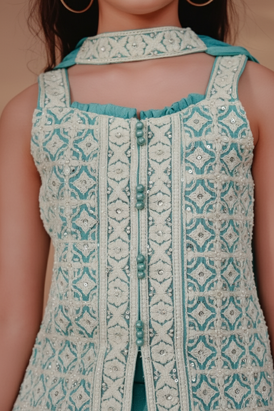 Sea Green Colour Plazo Set(GE-GPZS_607)