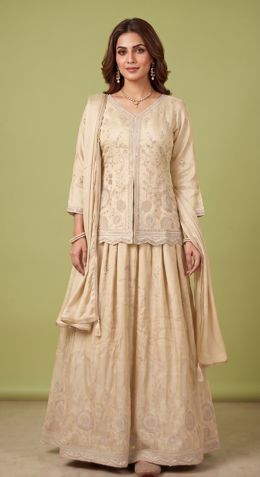 Cream Colour Ghaghra Choli(LE-WGHC_39312)