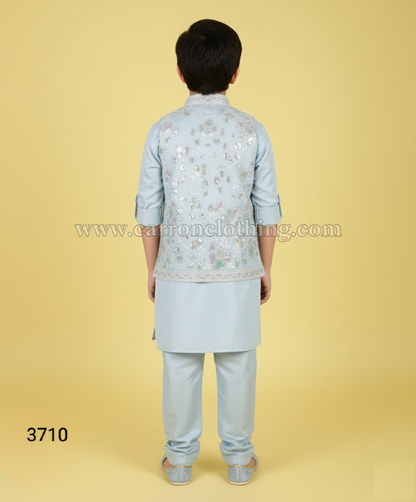Sky Blue Colour Jacket Kurta Set(BE-BBUS_3710)