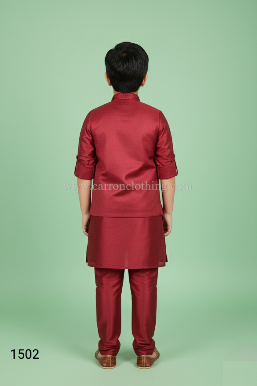 Maroon Colour Jacket Kurta Set(BE-BBUS_1502)