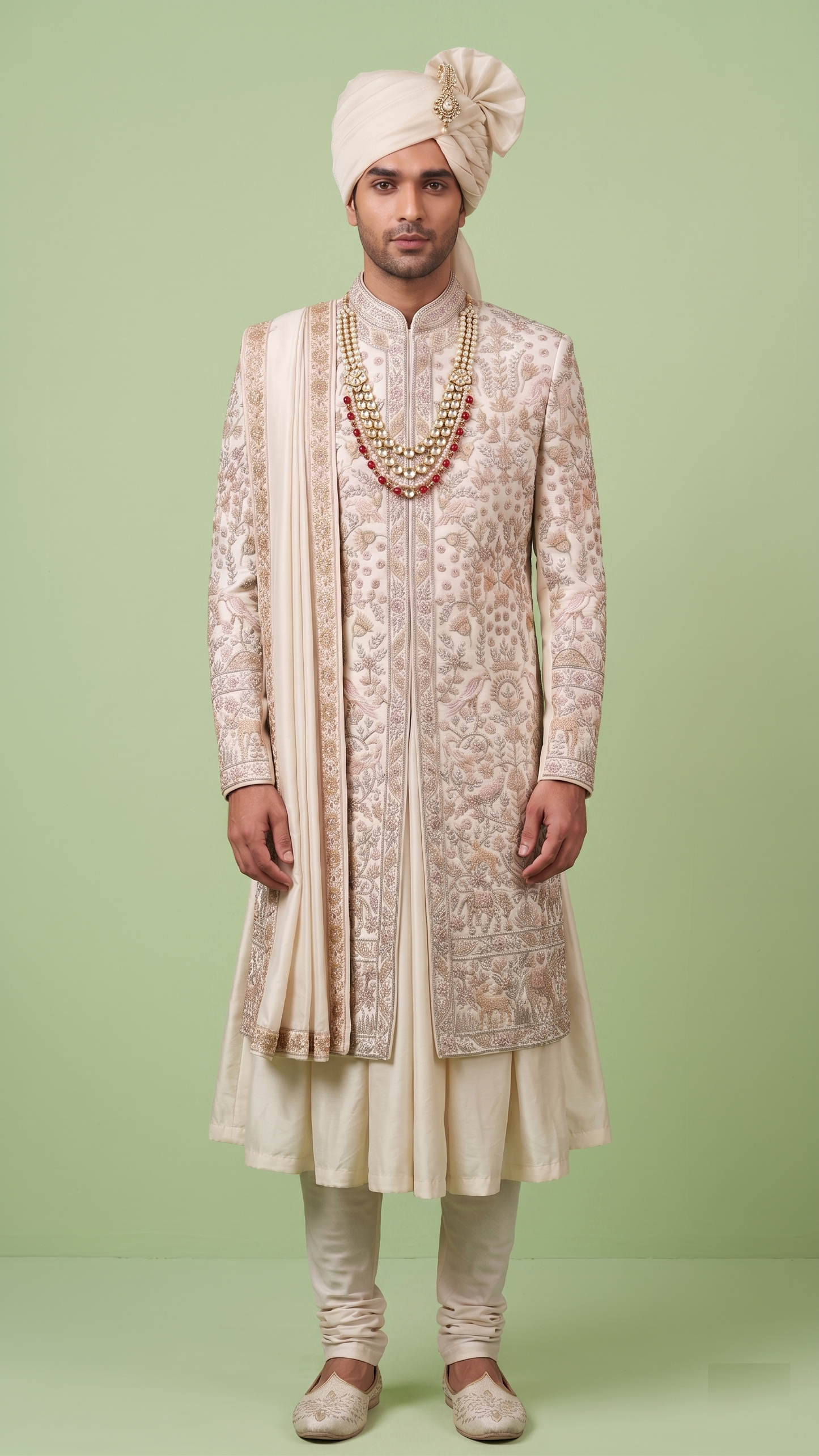 Cream Colour Sherwani(ME-MSRW_D9002)