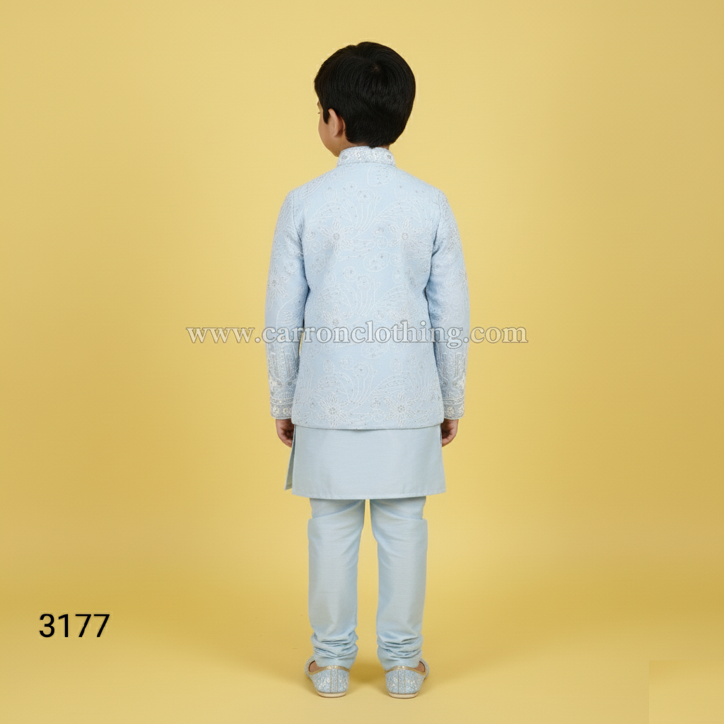 Sky Blue Colour Jacket Kurta Set(BE-BBUS_3177)