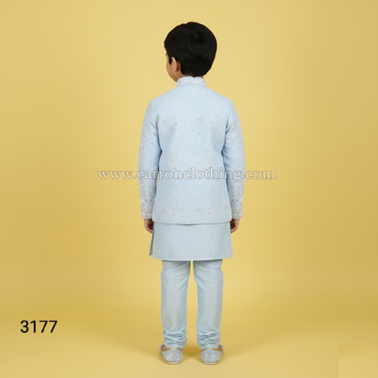 Sky Blue Colour Jacket Kurta Set(BE-BBUS_3177)