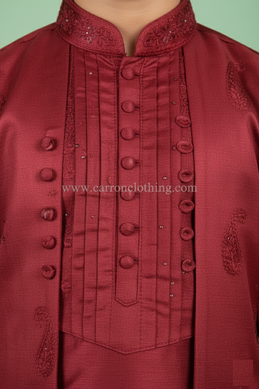 Maroon Colour Jacket Kurta Set(BE-BBUS_1502)