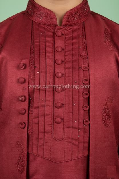 Maroon Colour Jacket Kurta Set(BE-BBUS_1502)