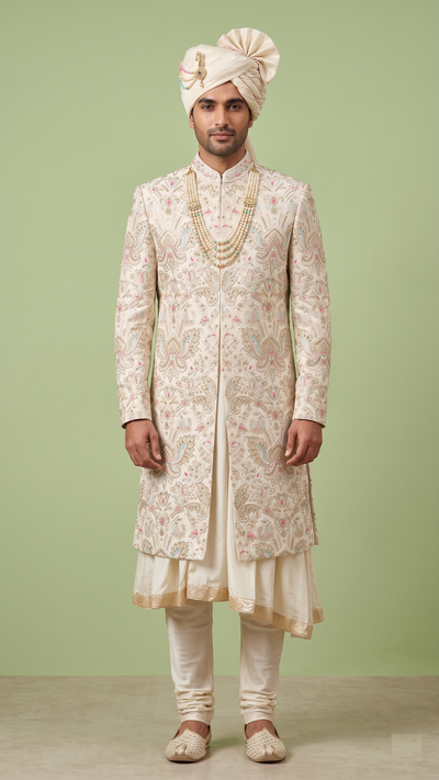 Ivory Colour Sherwani(ME-MSRW_A 1426)