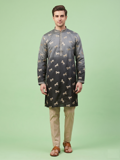 Grey Colour Kurta Set(ME-MKUS_10781 D)