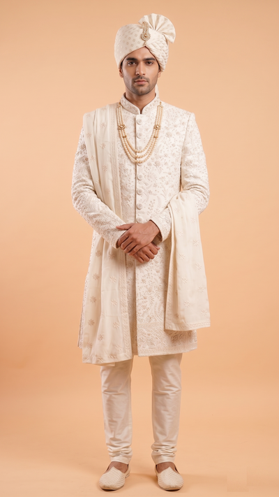 Cream Colour Sherwani(ME-MSRW_9043)