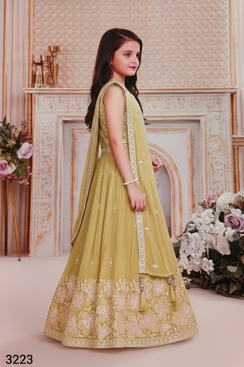 Lemon Colour Ghaghra Choli(GE-GGHC_3223)