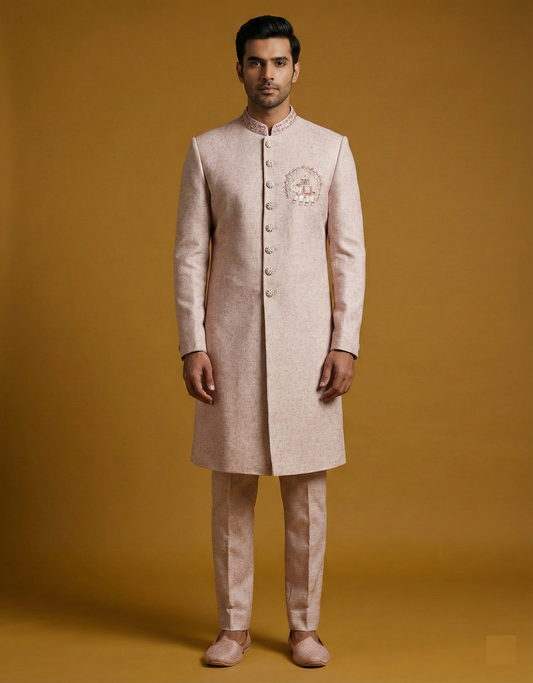 Onion Pink Colour Sherwani(ME-MSRW_91527)