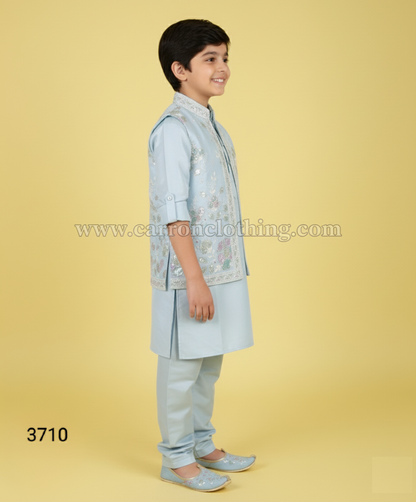 Sky Blue Colour Jacket Kurta Set(BE-BBUS_3710)