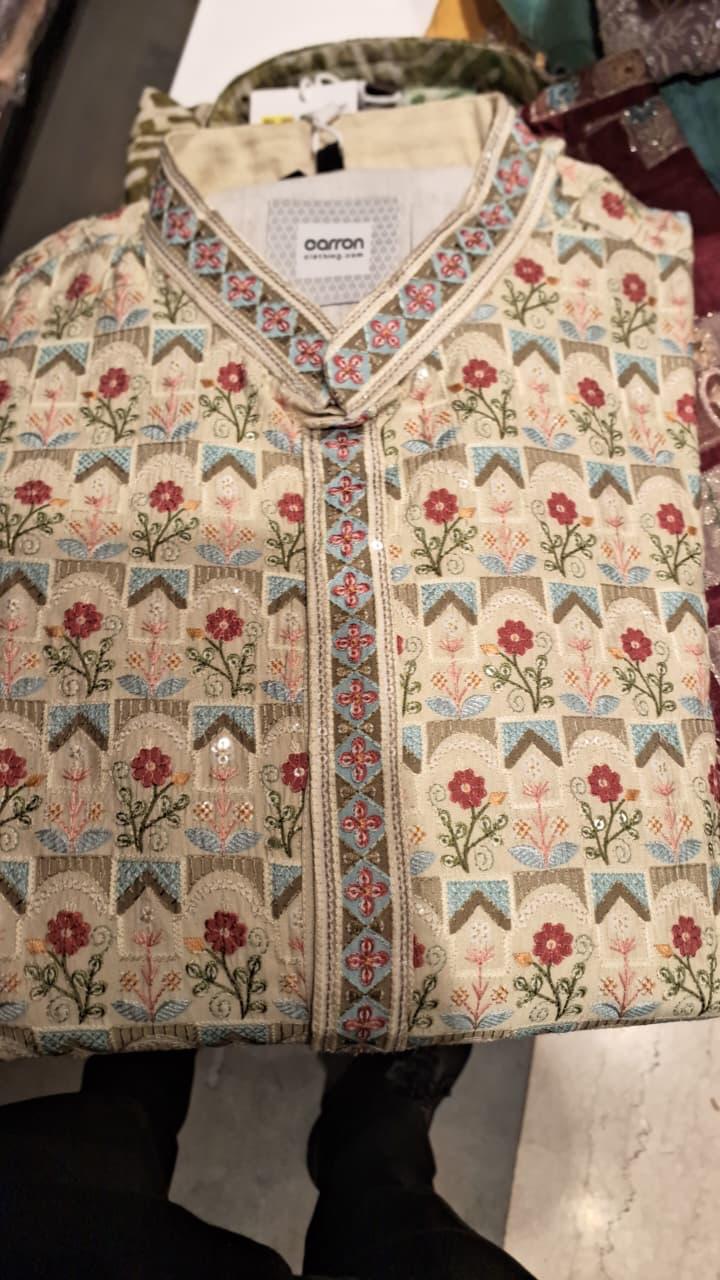 #NDUS Cream Colour Kurta Set(ME-MKUS_8159)
