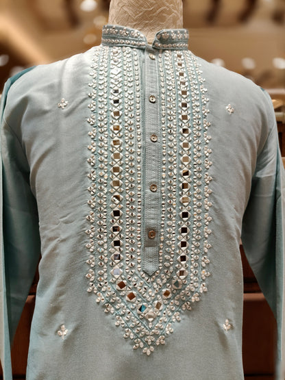 Aqua Colour Kurta With Bottom(ME-MKUS_KS6595)