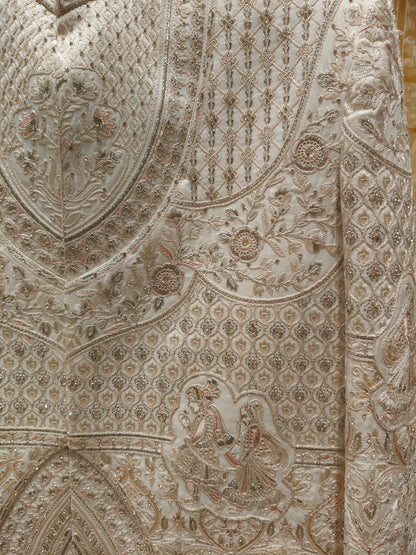 Cream Colour Sherwani(ME-MSRW_MZ5105 W 1)