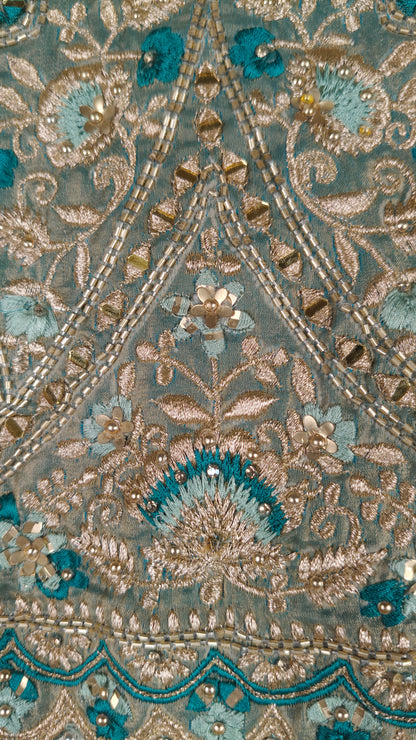Teal Colour Plazo Set(GE-GPZS_4758)