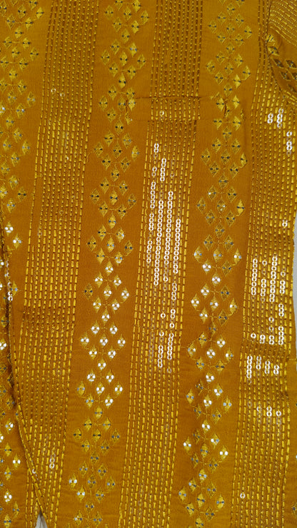 Mustard Yellow Colour Kurta With Dhoti(BE-BKUS_13573)