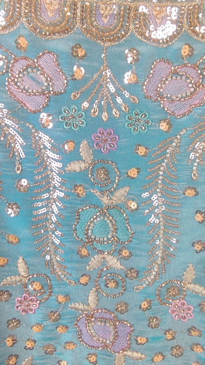 Sky Blue Colour Plazo Set(GE-GPZS_4422)