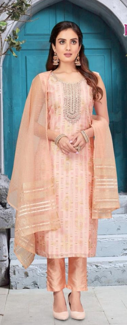 Peach Colour Suit Straight Cut Suit(LE-WPNS_61110)
