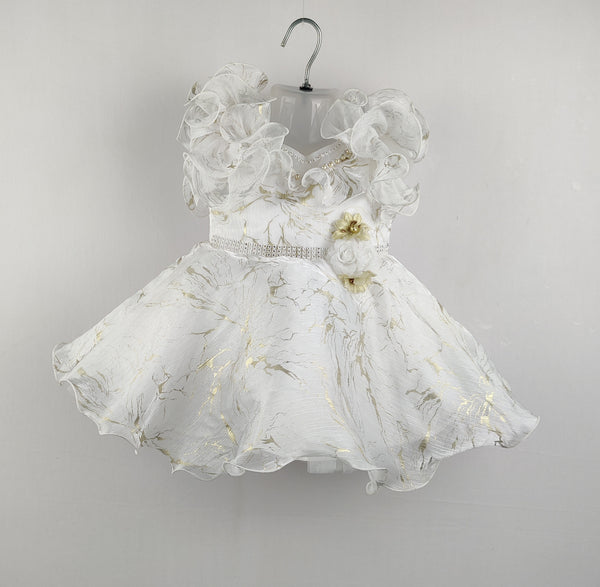 White Colour Party Frock(GE-GFRP_175)