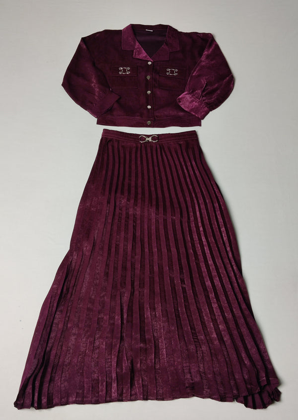 Wine Colour Skirt Blouse(GC-GSKT_2216)