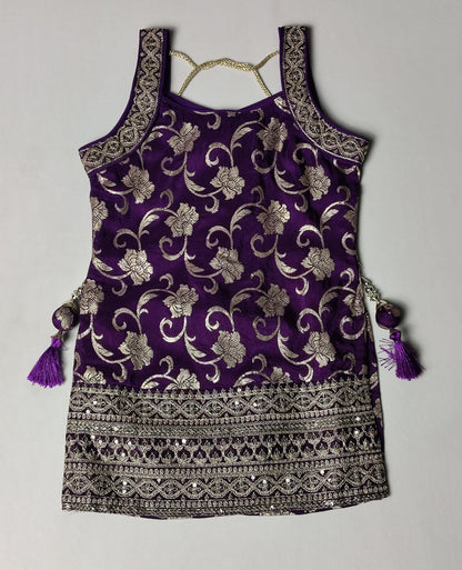 Purple Colour Plazo Set(GE-GPZS_1613)
