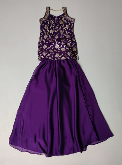 Purple Colour Plazo Set(GE-GPZS_1613)