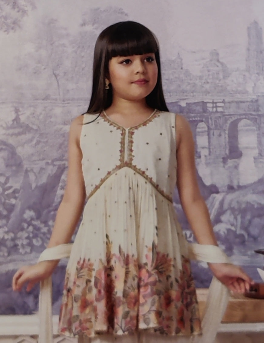 Cream Colour Gharara Set(GE-GGHS_4572)