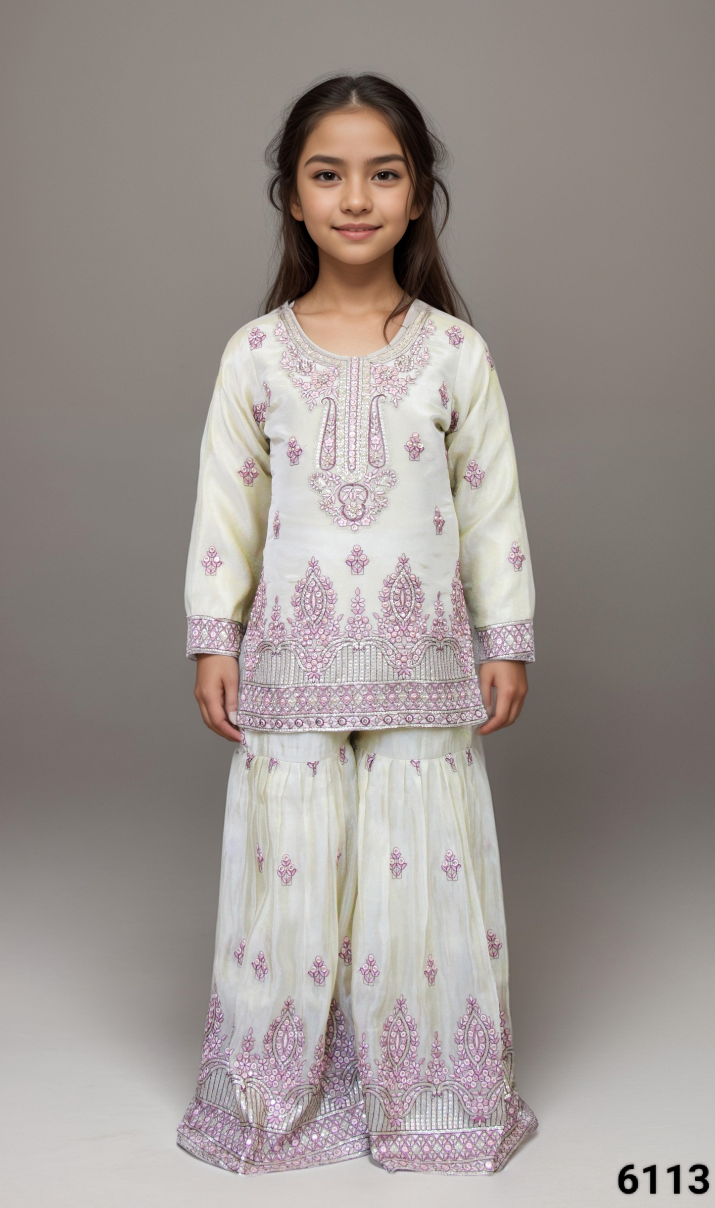 Cream Colour Plazo Set(GE-GPZS_6113)