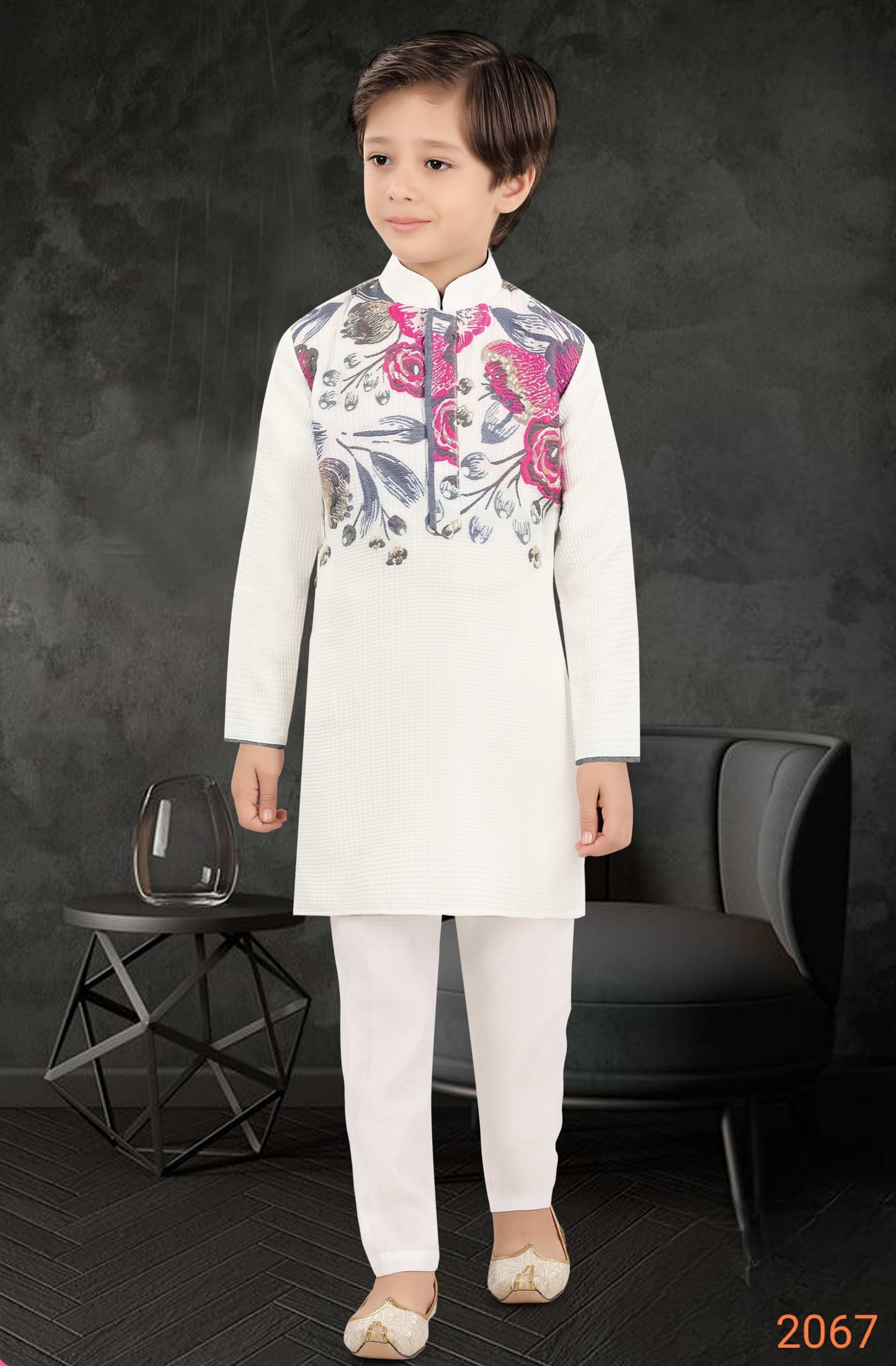 White Colour Pathani Kurta Set(BE-BPTH_2067)