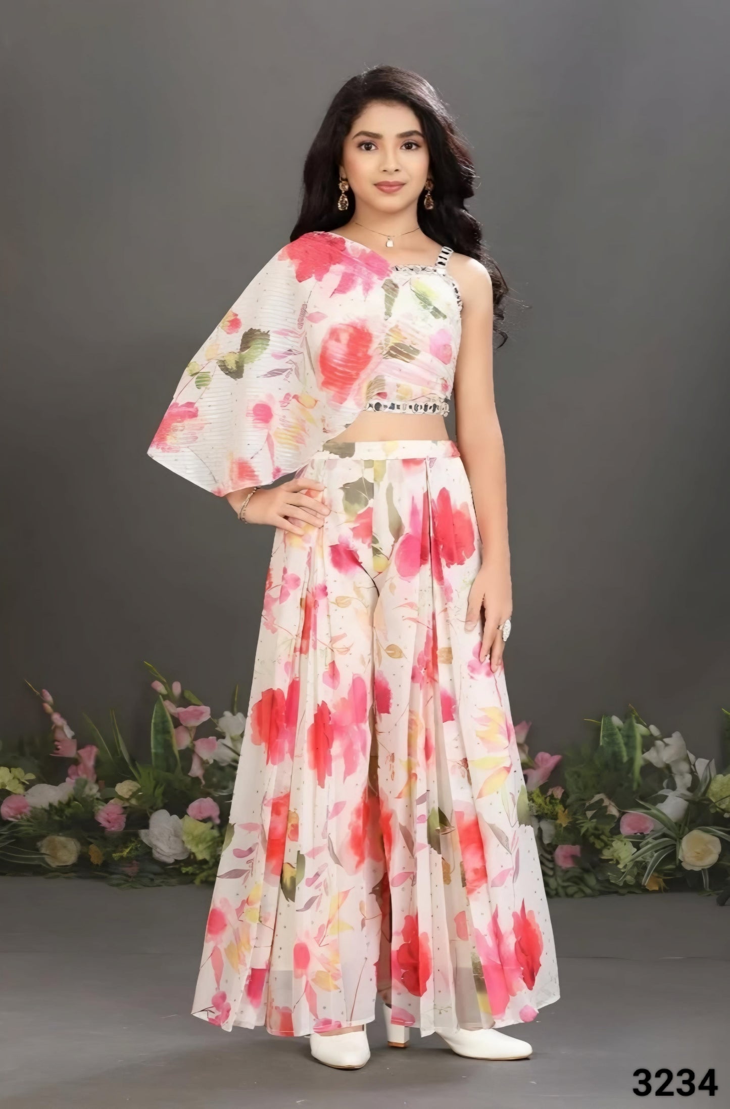 Cream Colour Plazo Set(GE-GPZS_3234)