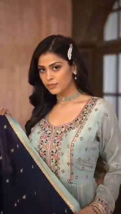Green Colour Anarkali(LE-WANK_3141)