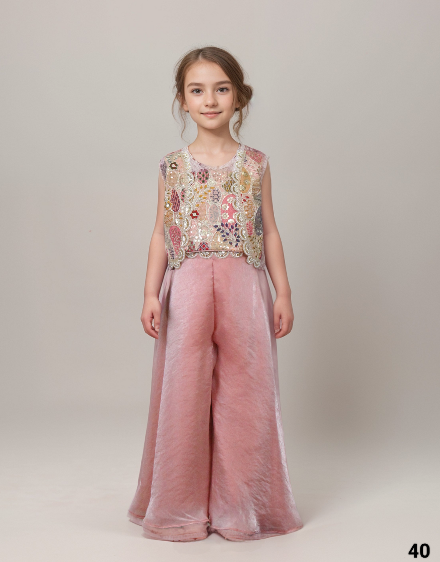 Peach Colour Plazo Set(GE-GPZS_40)