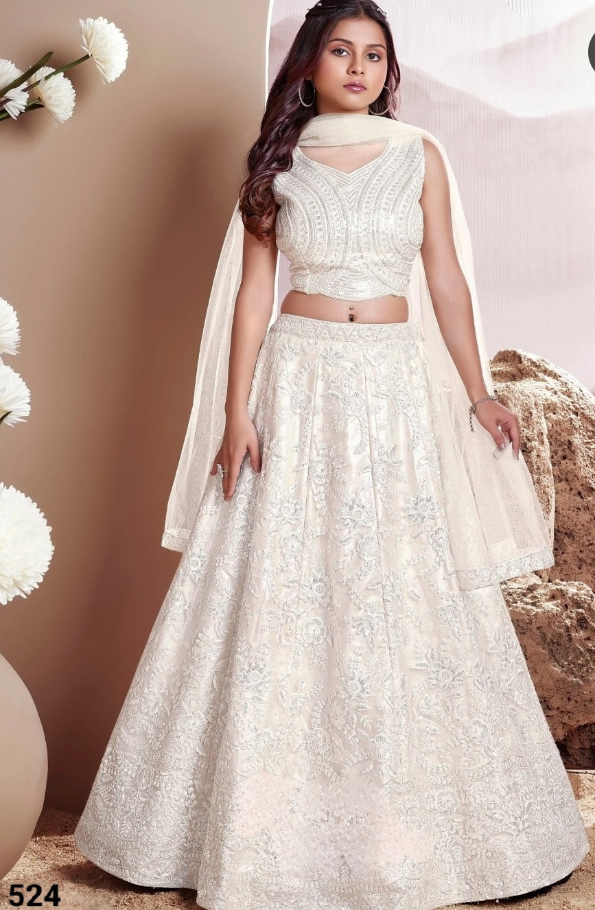 Cream Colour Ghaghra Choli(GE-GGHC_524)