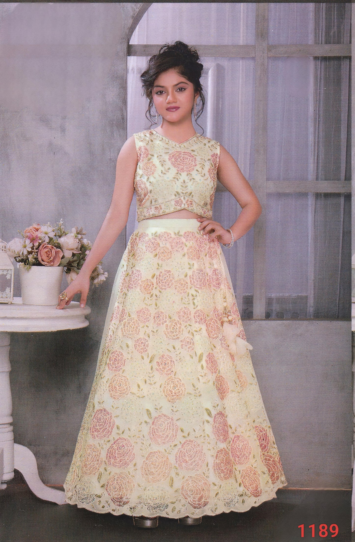 Cream Colour Ghaghra Choli(GE-GGHC_1189)