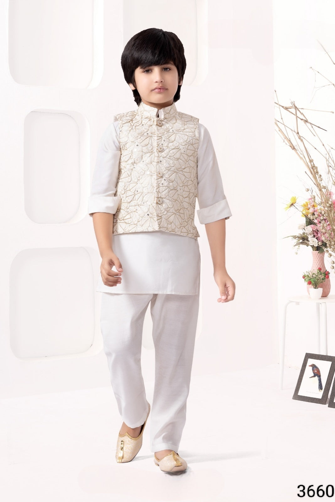 Cream Colour Bundi Set(BE-BBUS_3660)