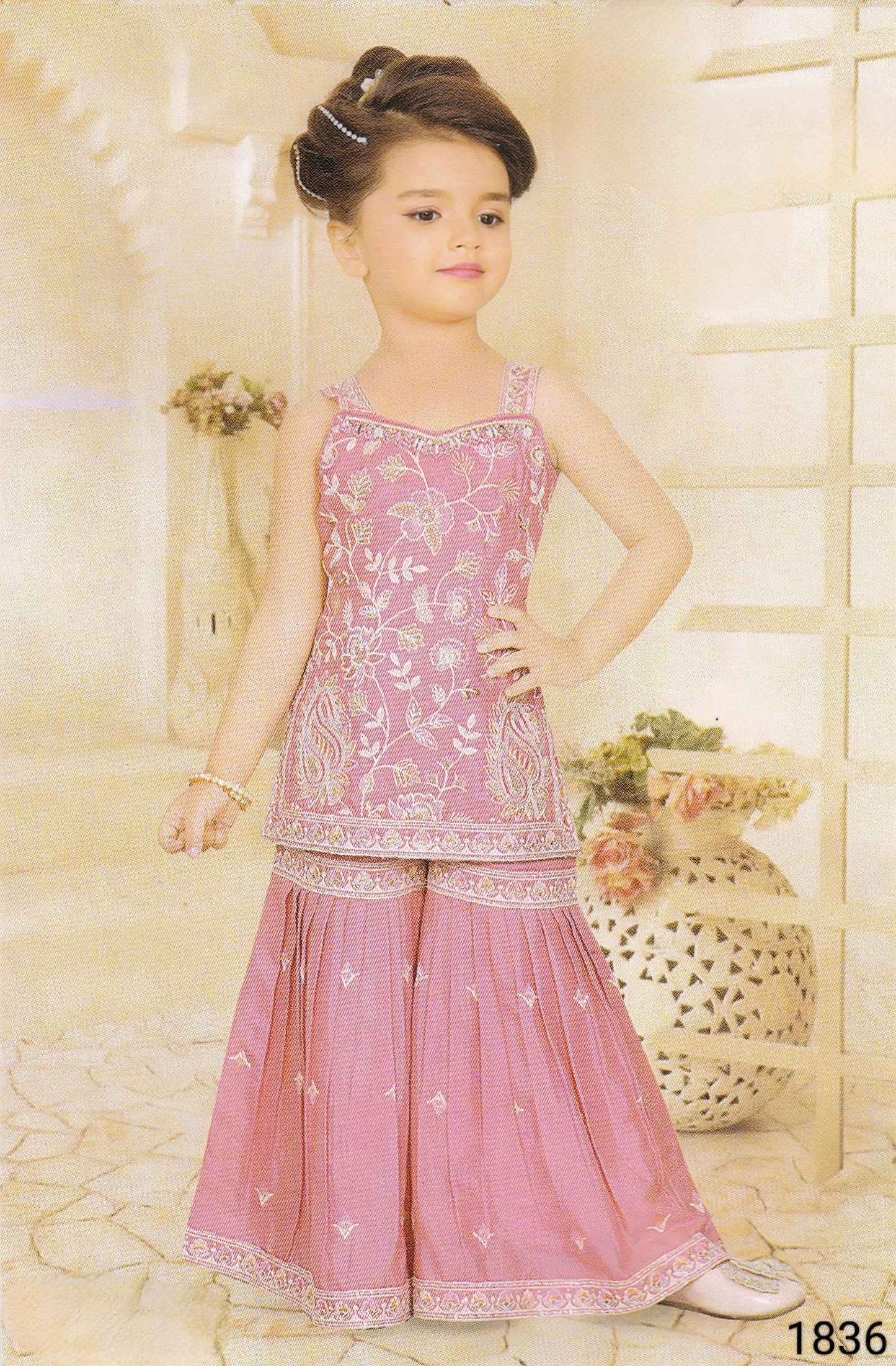 Onion Pink Colour Gharara Set(GE-GGHS_1836)