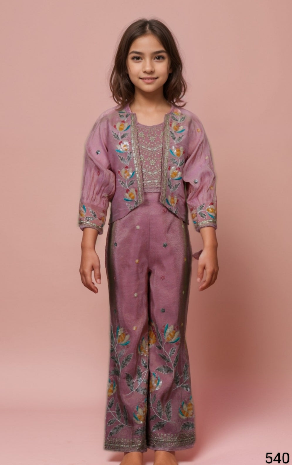 Peach Colour Plazo Set(GE-GPZS_540)