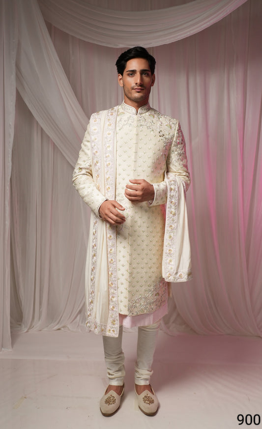 Cream Colour Sherwani(ME-MSRW_900)