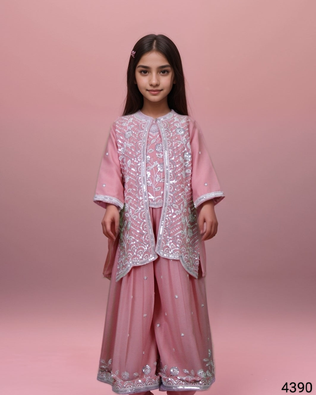 Peach Colour Plazo Set(GE-GPZS_4390)