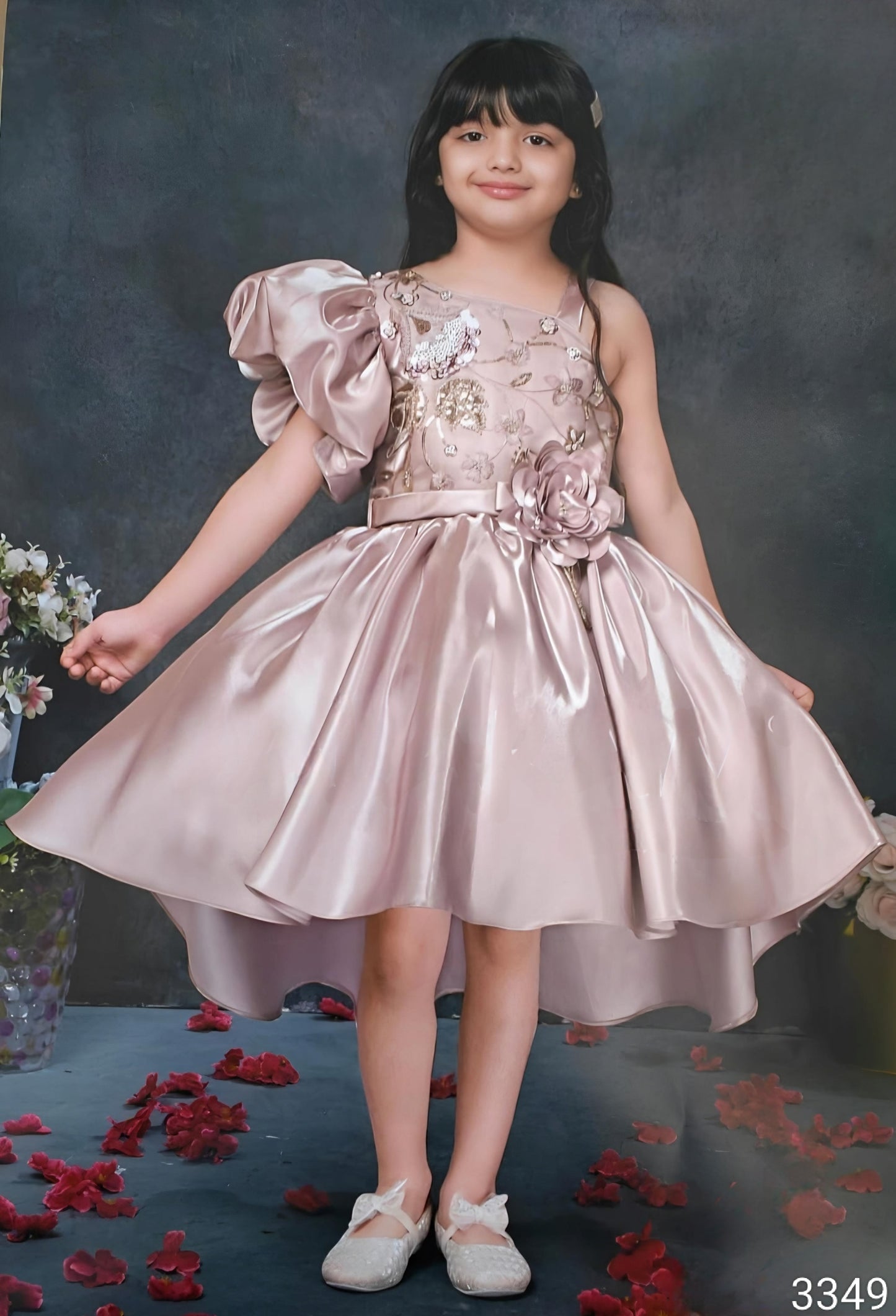Chickoo Colour  Party Frock(GE-GFRP_3349)
