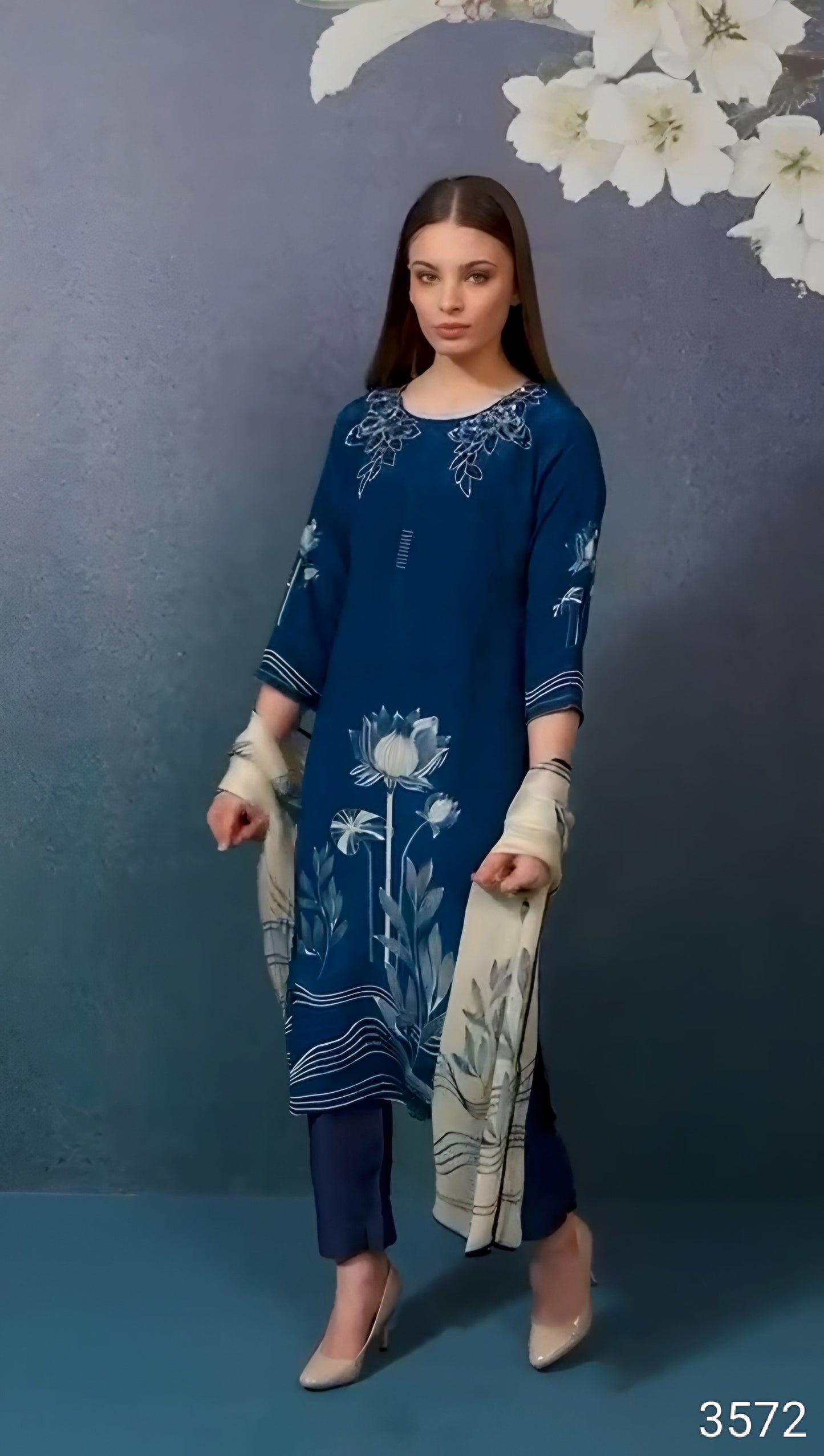 Navy Blue  Colour Kurti Set(LC-WKIS_3572)
