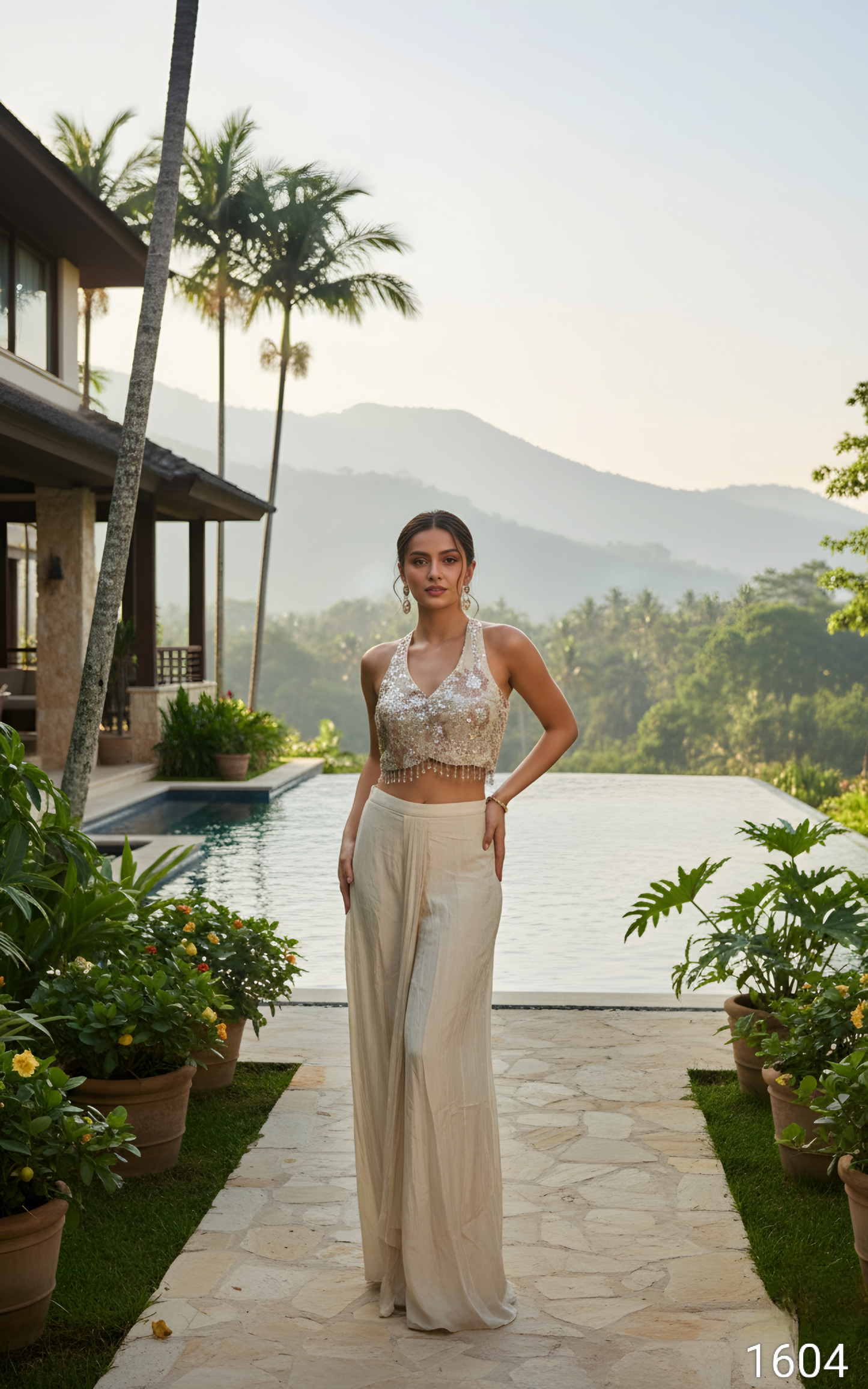 Cream Colour Plazo Set(LE-WPZS_1604)