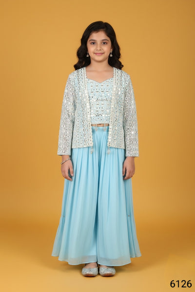 Sky Blue Colour Plazo Set(GE-GPZS_6126)