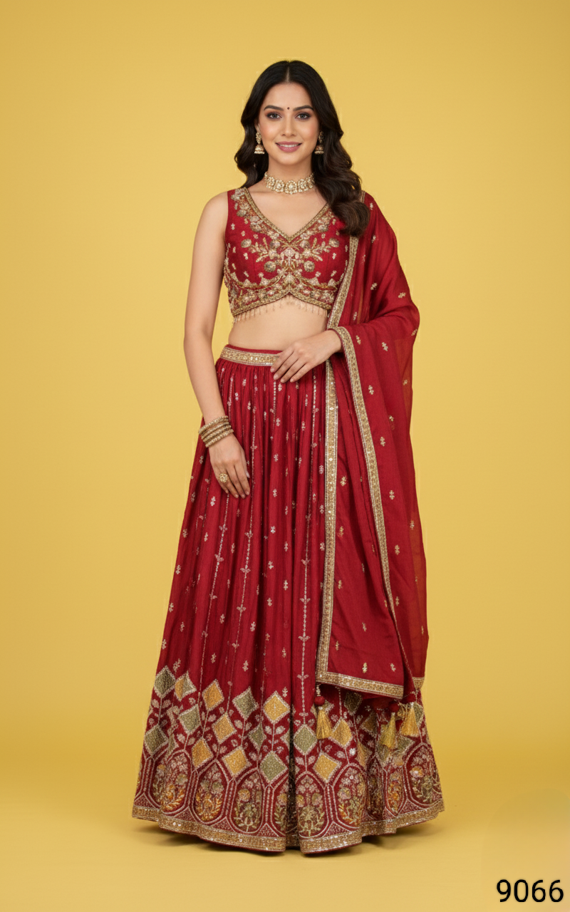 Maroon Colour Ghaghra Choli(LE-WGHC_9066)