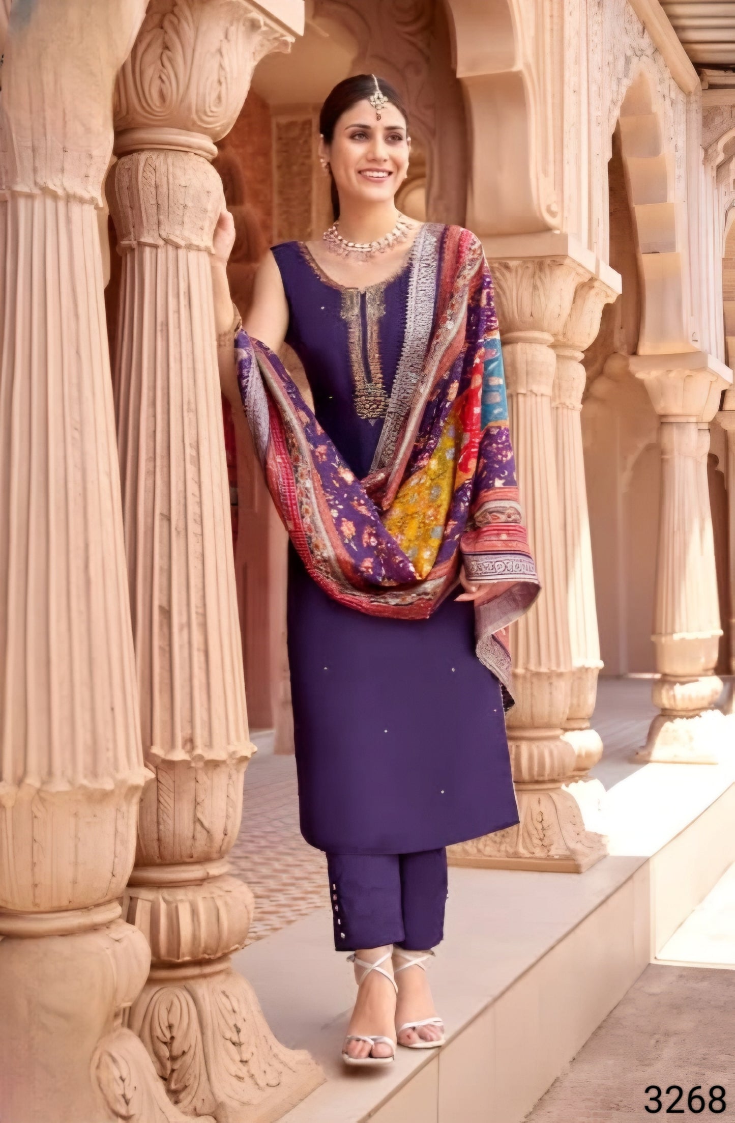 Purple Colour Pant Set(LE-WPNS_3268)