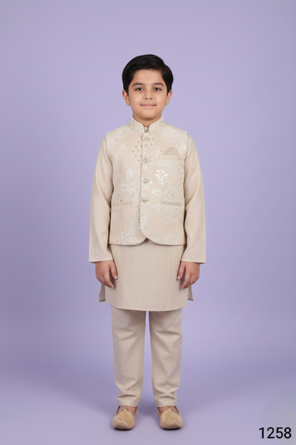 Natural Colour Jacket Kurta Set(BE-BBUS_1258)