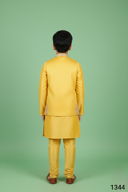 Gold Colour Jacket Kurta Set(BE-BBUS_1344)
