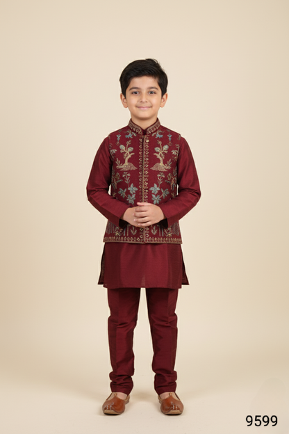 Maroon Colour Jacket Kurta Set(BE-BBUS_9599)